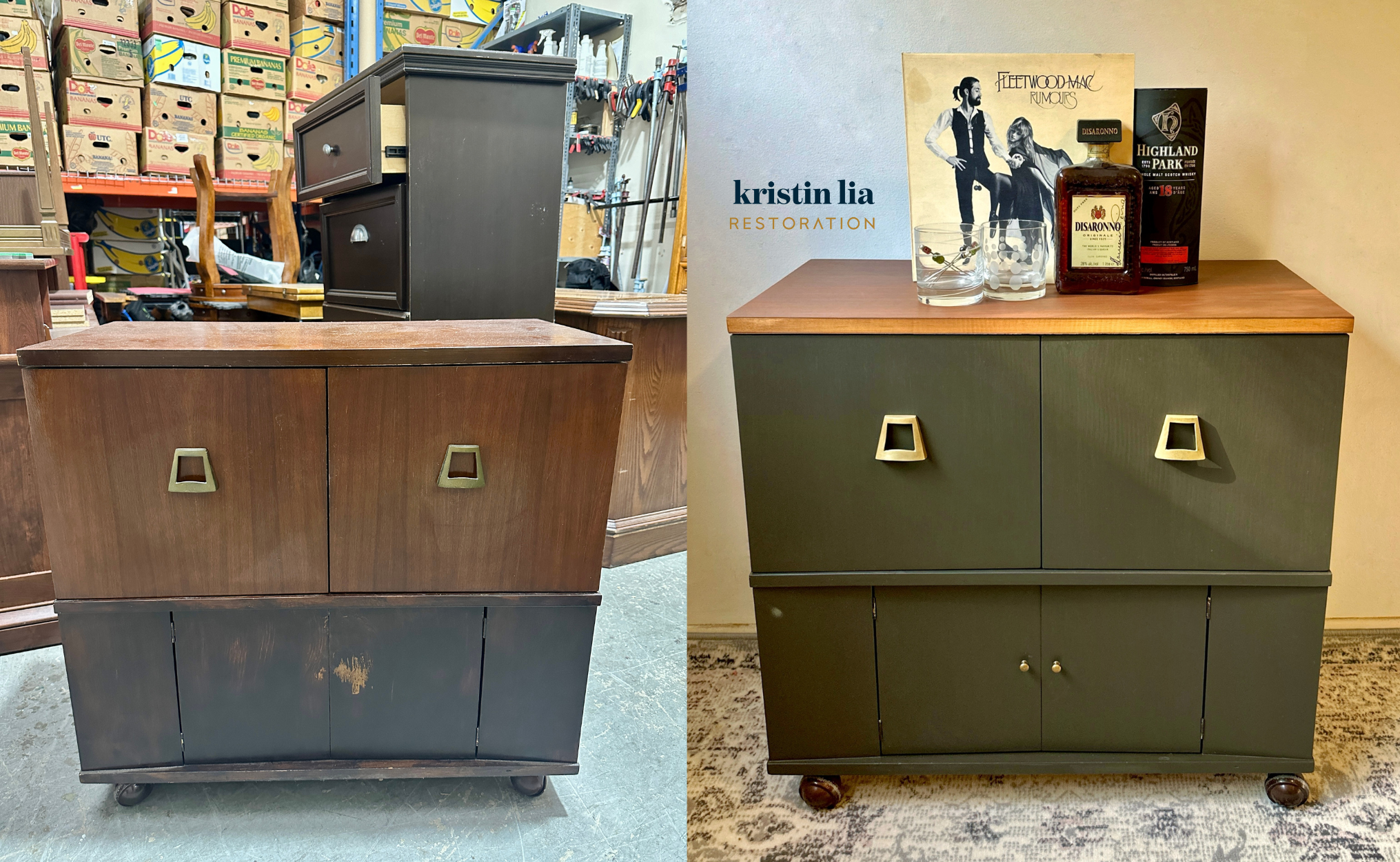 Furniture Refinishing: Art Deco Record Cabinet Makeover